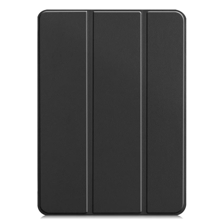 For iPad Pro 11 (2024) Case PC+PU Auto Wake Sleep Tablet Shell with Tri-fold Stand