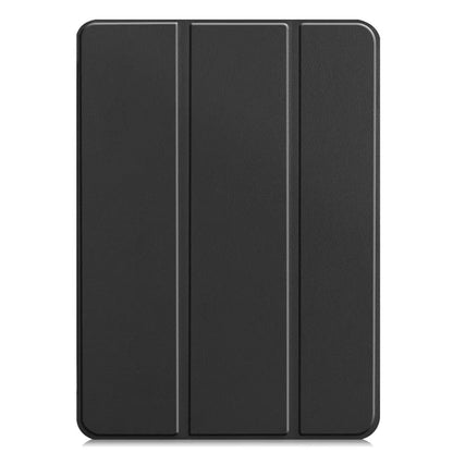 For iPad Pro 11 (2024) Case PC+PU Auto Wake Sleep Tablet Shell with Tri-fold Stand