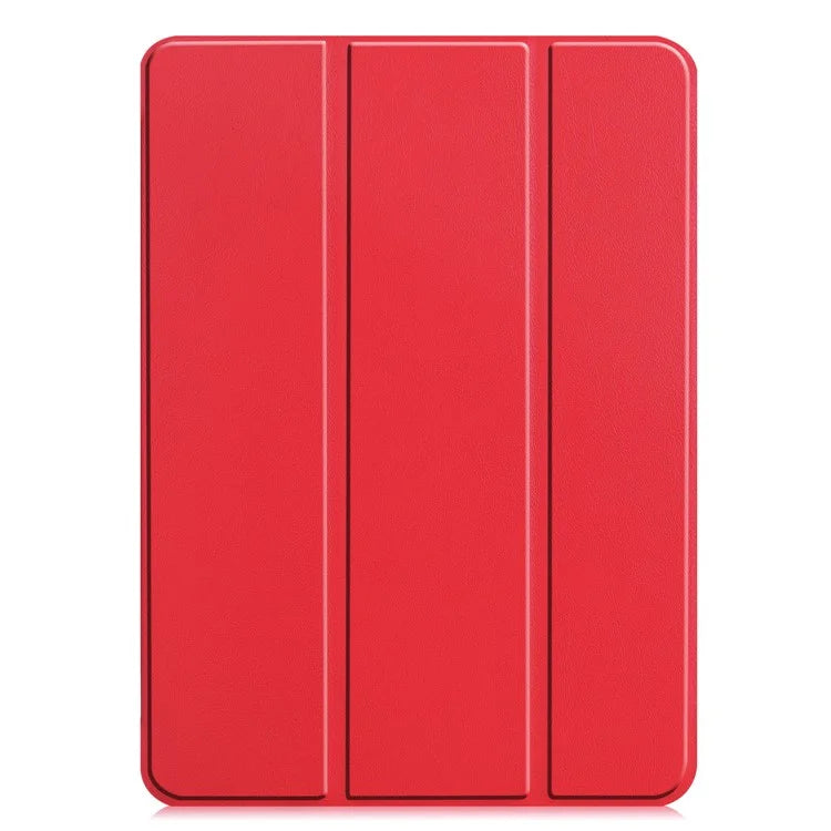 For iPad Pro 11 (2024) Case PC+PU Auto Wake Sleep Tablet Shell with Tri-fold Stand