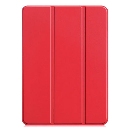 For iPad Pro 11 (2024) Case PC+PU Auto Wake Sleep Tablet Shell with Tri-fold Stand