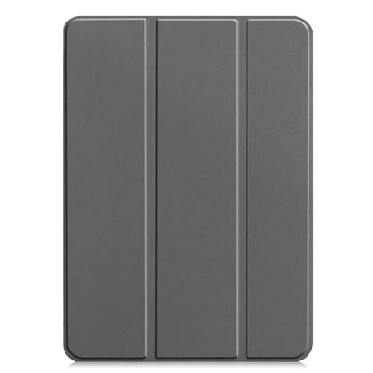 For iPad Pro 11 (2024) Case PC+PU Auto Wake Sleep Tablet Shell with Tri-fold Stand