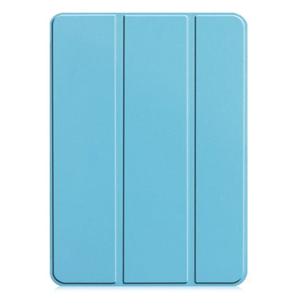 For iPad Pro 11 (2024) Case PC+PU Auto Wake Sleep Tablet Shell with Tri-fold Stand