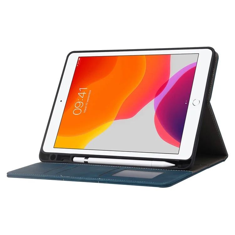 For iPad Air (2013) / Air 2 / iPad 9.7-inch (2017) / (2018) Tablet Case Wallet Leather Flip Cover with Pens Slot