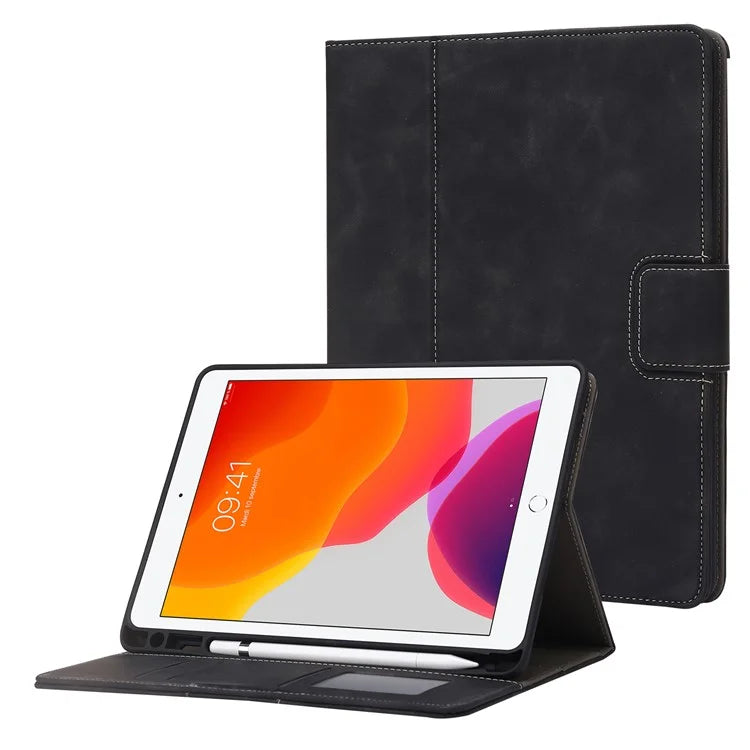 For iPad Air (2013) / Air 2 / iPad 9.7-inch (2017) / (2018) Tablet Case Wallet Leather Flip Cover with Pens Slot