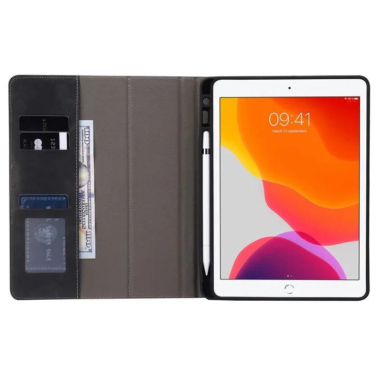 For iPad Air (2013) / Air 2 / iPad 9.7-inch (2017) / (2018) Tablet Case Wallet Leather Flip Cover with Pens Slot