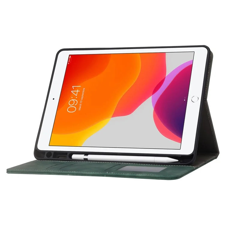 For iPad Air (2013) / Air 2 / iPad 9.7-inch (2017) / (2018) Tablet Case Wallet Leather Flip Cover with Pens Slot