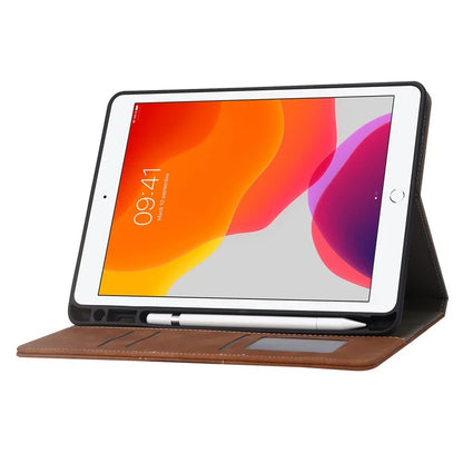 For iPad Air (2013) / Air 2 / iPad 9.7-inch (2017) / (2018) Tablet Case Wallet Leather Flip Cover with Pens Slot