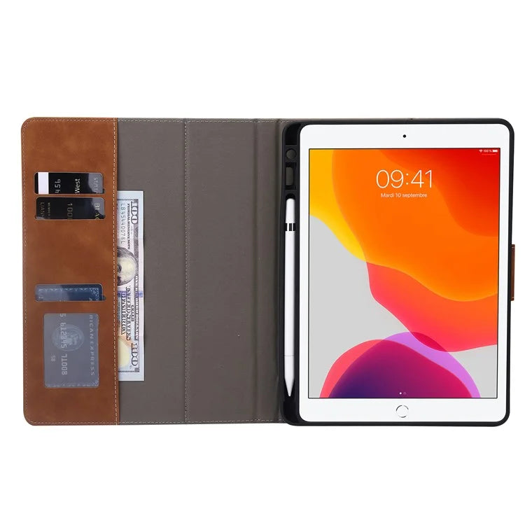 For iPad Air (2013) / Air 2 / iPad 9.7-inch (2017) / (2018) Tablet Case Wallet Leather Flip Cover with Pens Slot