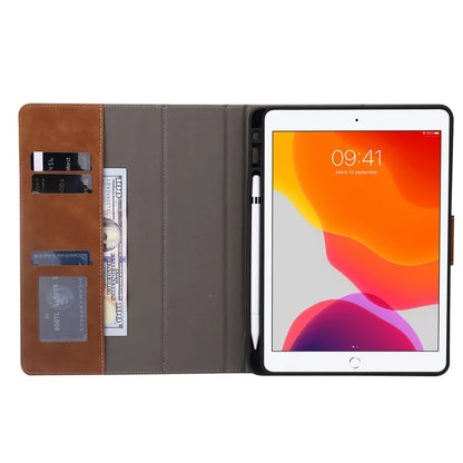 For iPad Air (2013) / Air 2 / iPad 9.7-inch (2017) / (2018) Tablet Case Wallet Leather Flip Cover with Pens Slot