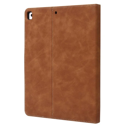 For iPad 10.2 (2021)  /  (2019)  /  (2020)  /  Air 10.5 inch (2019) Case Wallet Calf Texture Tablet Cover with Pens Slot