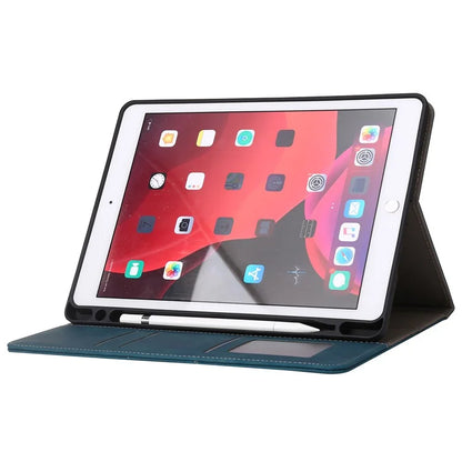 For iPad 10.2 (2021)  /  (2019)  /  (2020)  /  Air 10.5 inch (2019) Case Wallet Calf Texture Tablet Cover with Pens Slot
