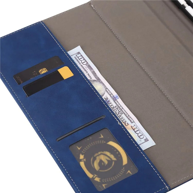 For iPad 10.2 (2021)  /  (2019)  /  (2020)  /  Air 10.5 inch (2019) Case Wallet Calf Texture Tablet Cover with Pens Slot