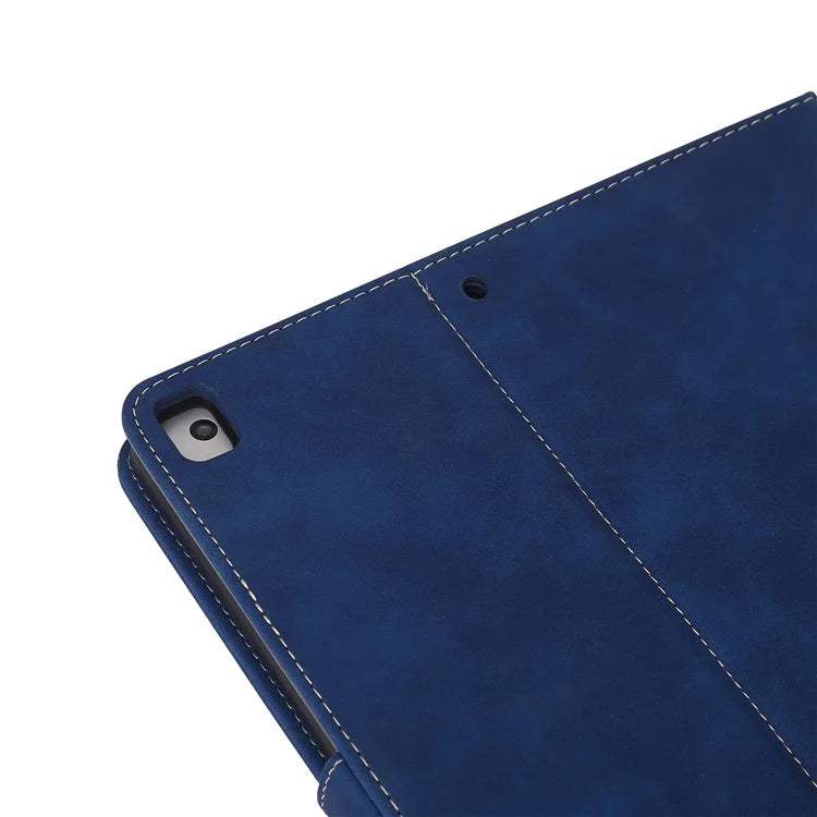 For iPad 10.2 (2021)  /  (2019)  /  (2020)  /  Air 10.5 inch (2019) Case Wallet Calf Texture Tablet Cover with Pens Slot