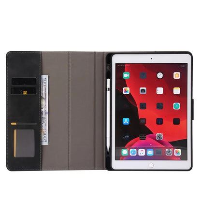 For iPad 10.2 (2021)  /  (2019)  /  (2020)  /  Air 10.5 inch (2019) Case Wallet Calf Texture Tablet Cover with Pens Slot