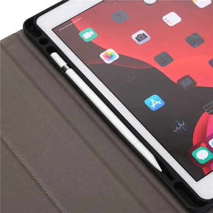 For iPad 10.2 (2021)  /  (2019)  /  (2020)  /  Air 10.5 inch (2019) Case Wallet Calf Texture Tablet Cover with Pens Slot