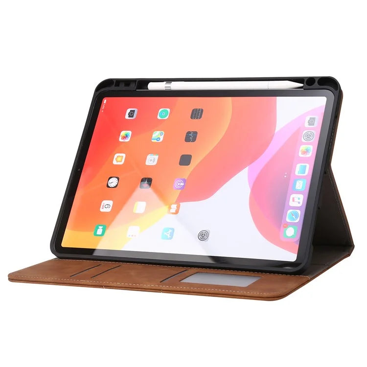 For iPad Air 11 (2024) / Air (2022) / (2020) / iPad Pro 11 (2018) / (2020) / (2021) / (2022) Case Wallet Leather Tablet Cover with Pens Slot