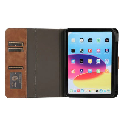 For iPad 10.9 (2022) Case Leather Flip Wallet Tablet Cover with Pens Slot