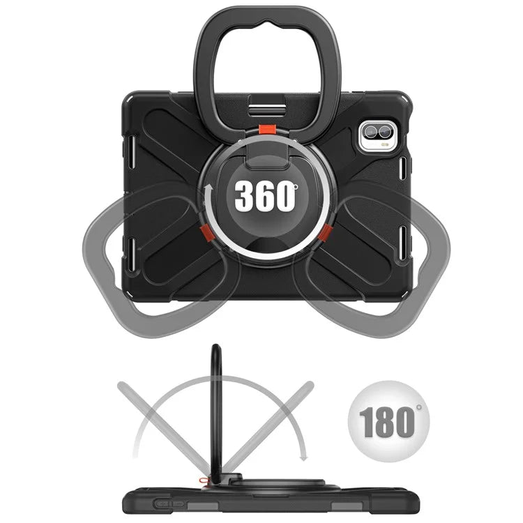 For Xiaomi Pad 5 Case Rugged Corner Protection PC+Silicone Tablet Cover with Rotating Kickstand