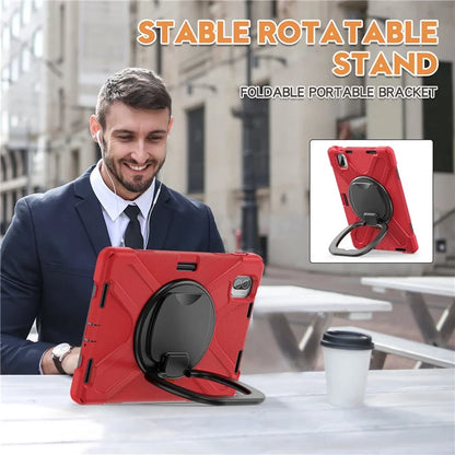 For Xiaomi Pad 5 Case Rugged Corner Protection PC+Silicone Tablet Cover with Rotating Kickstand