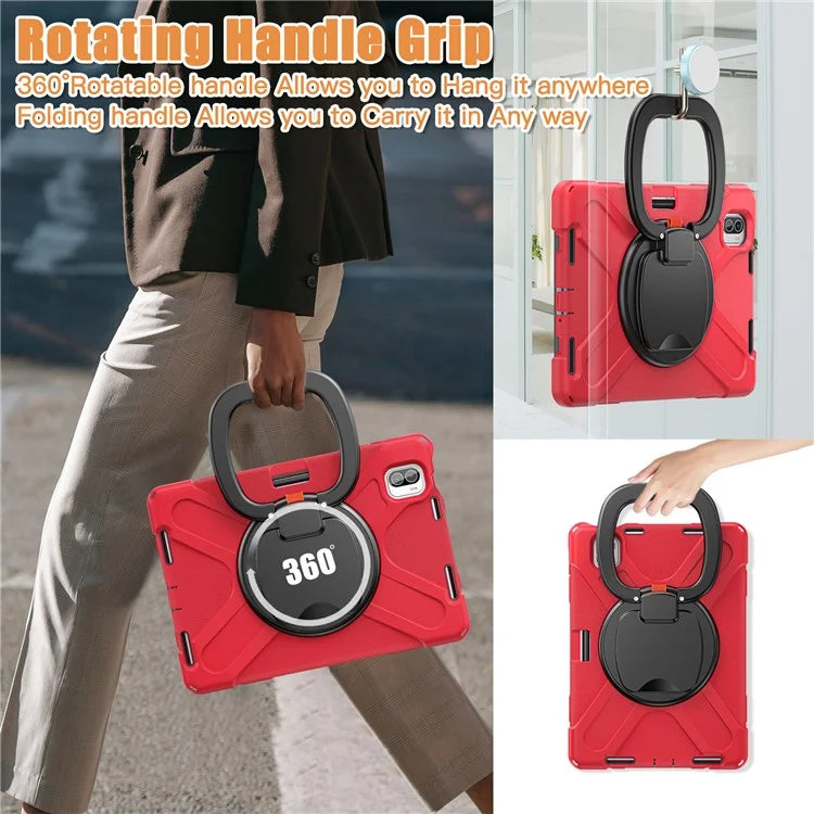 For Xiaomi Pad 5 Case Rugged Corner Protection PC+Silicone Tablet Cover with Rotating Kickstand