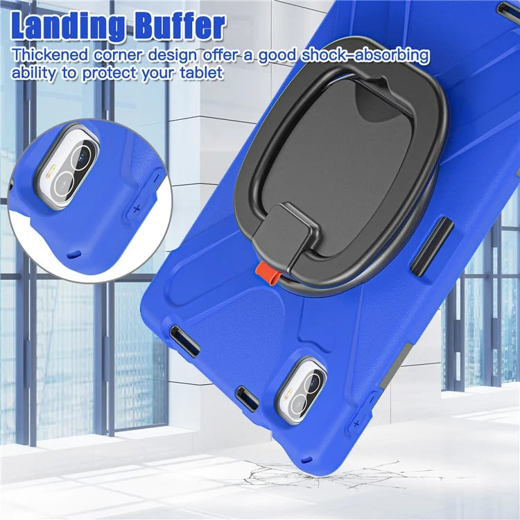 For Xiaomi Pad 5 Case Rugged Corner Protection PC+Silicone Tablet Cover with Rotating Kickstand