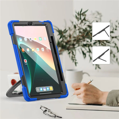 For Xiaomi Pad 5 Case Rugged Corner Protection PC+Silicone Tablet Cover with Rotating Kickstand
