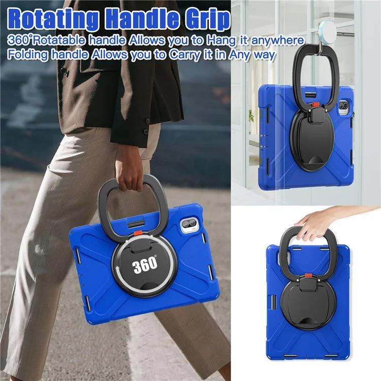 For Xiaomi Pad 5 Case Rugged Corner Protection PC+Silicone Tablet Cover with Rotating Kickstand