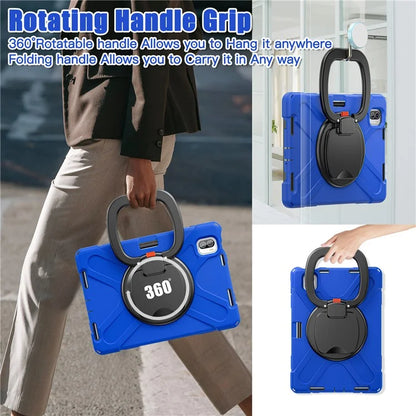 For Xiaomi Pad 5 Case Rugged Corner Protection PC+Silicone Tablet Cover with Rotating Kickstand