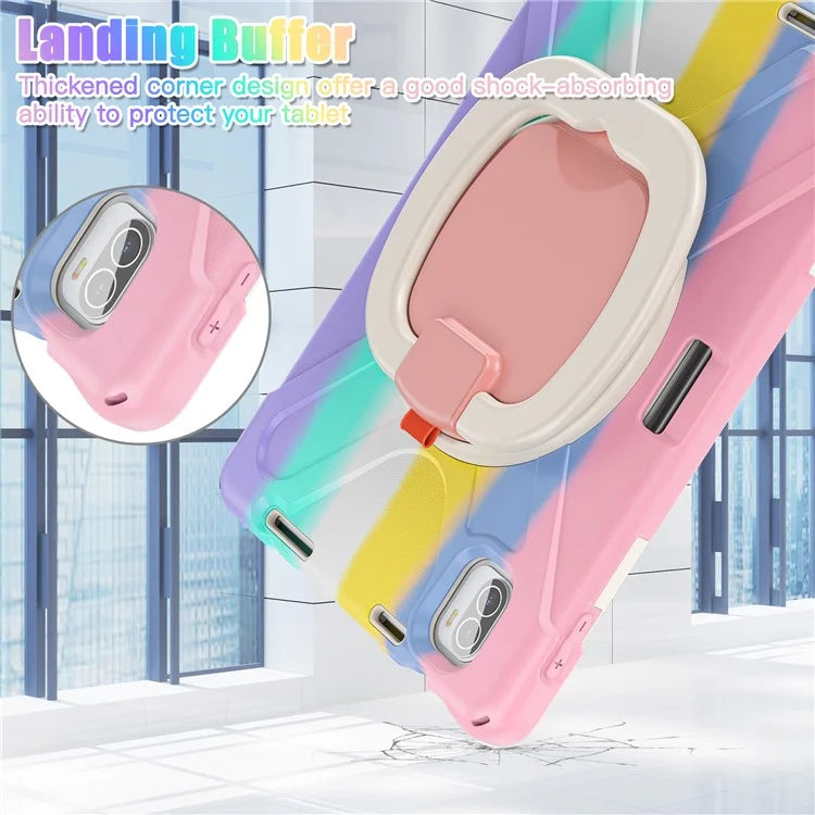 For Xiaomi Pad 5 Case Rugged Corner Protection PC+Silicone Tablet Cover with Rotating Kickstand