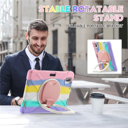 For Xiaomi Pad 5 Case Rugged Corner Protection PC+Silicone Tablet Cover with Rotating Kickstand