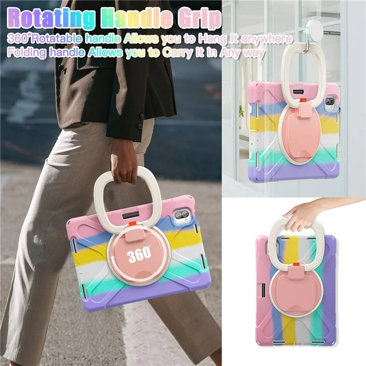 For Xiaomi Pad 5 Case Rugged Corner Protection PC+Silicone Tablet Cover with Rotating Kickstand