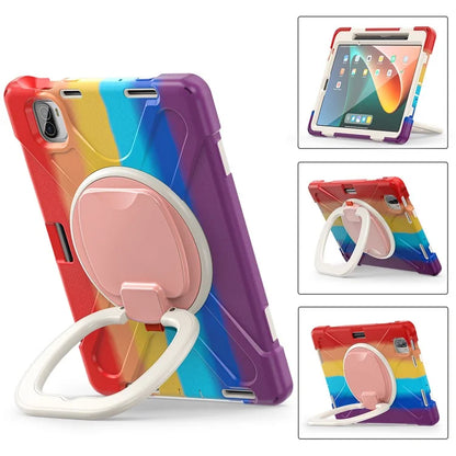 For Xiaomi Pad 5 Case Rugged Corner Protection PC+Silicone Tablet Cover with Rotating Kickstand