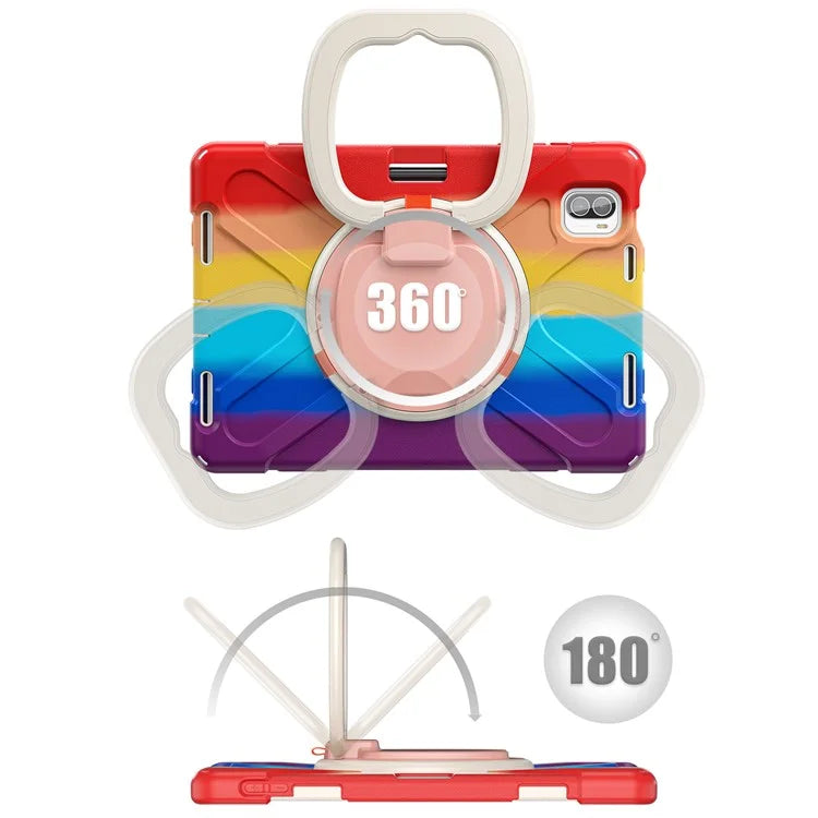 For Xiaomi Pad 5 Case Rugged Corner Protection PC+Silicone Tablet Cover with Rotating Kickstand