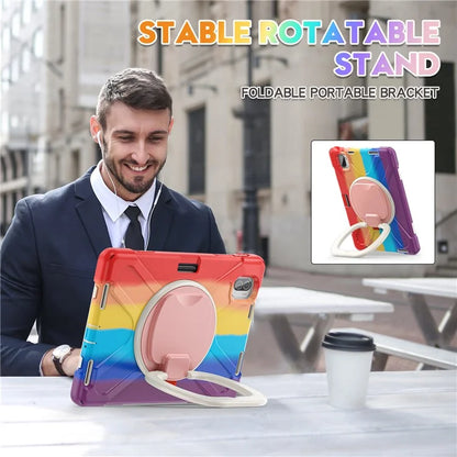 For Xiaomi Pad 5 Case Rugged Corner Protection PC+Silicone Tablet Cover with Rotating Kickstand