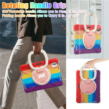 For Xiaomi Pad 5 Case Rugged Corner Protection PC+Silicone Tablet Cover with Rotating Kickstand