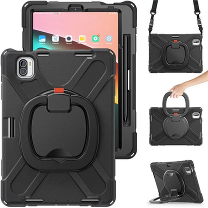 For Xiaomi Pad 5 Case PC+Silicone Shockproof Tablet Cover with Rotating Kickstand / Shoulder Strap
