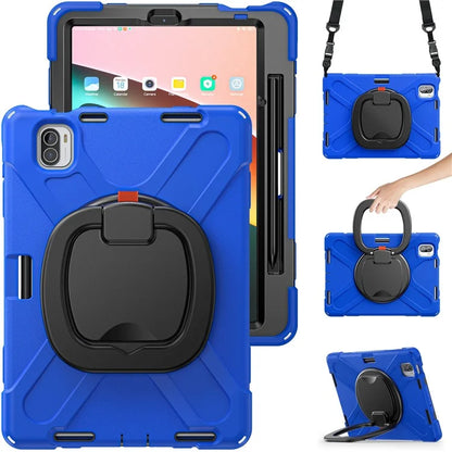 For Xiaomi Pad 5 Case PC+Silicone Shockproof Tablet Cover with Rotating Kickstand / Shoulder Strap