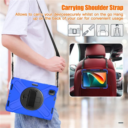 For Xiaomi Pad 5 Case Hand Strap Kickstand PC+Silicone Tablet Cover with Shoulder Strap