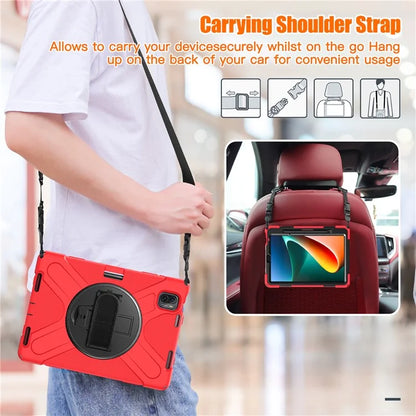 For Xiaomi Pad 5 Case Hand Strap Kickstand PC+Silicone Tablet Cover with Shoulder Strap