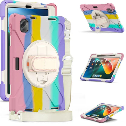 For Xiaomi Pad 5 Case Hand Strap Kickstand PC+Silicone Tablet Cover with Shoulder Strap