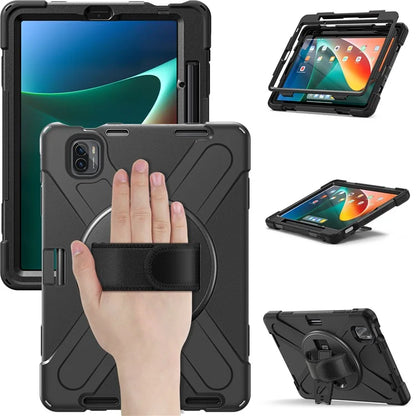 For Xiaomi Pad 5 / Pad 5 Pro Case Kickstand PC+Silicone Rugged Tablet Cover with Hand Strap
