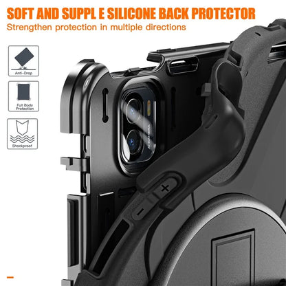 For Xiaomi Pad 5 / Pad 5 Pro Case Kickstand PC+Silicone Rugged Tablet Cover with Hand Strap