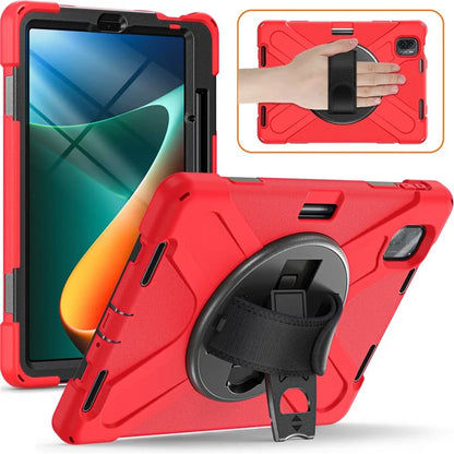For Xiaomi Pad 5 / Pad 5 Pro Case Kickstand PC+Silicone Rugged Tablet Cover with Hand Strap