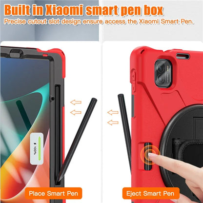 For Xiaomi Pad 5 / Pad 5 Pro Case Kickstand PC+Silicone Rugged Tablet Cover with Hand Strap