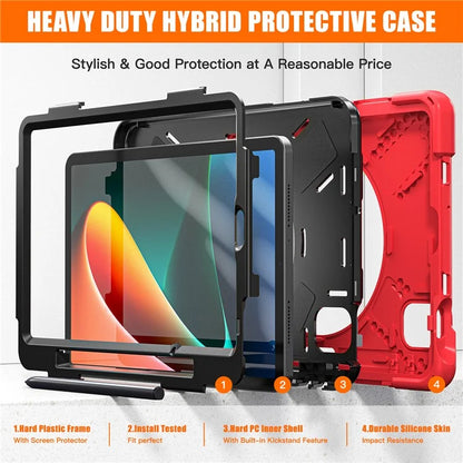 For Xiaomi Pad 5 / Pad 5 Pro Case Kickstand PC+Silicone Rugged Tablet Cover with Hand Strap