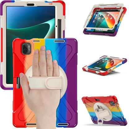 For Xiaomi Pad 5 / Pad 5 Pro Case Kickstand PC+Silicone Rugged Tablet Cover with Hand Strap