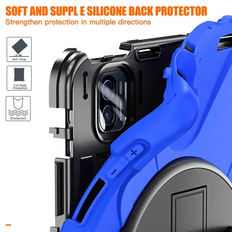 For Xiaomi Pad 5 / Pad 5 Pro Case Kickstand PC+Silicone Rugged Tablet Cover with Hand Strap
