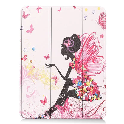For iPad Air 11 (2024) Case Pattern Printing Protective Cover with Pen Slot and Tri-fold Stand