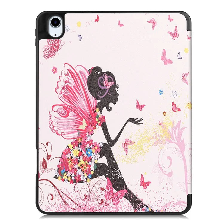 For iPad Air 11 (2024) Case Pattern Printing Protective Cover with Pen Slot and Tri-fold Stand