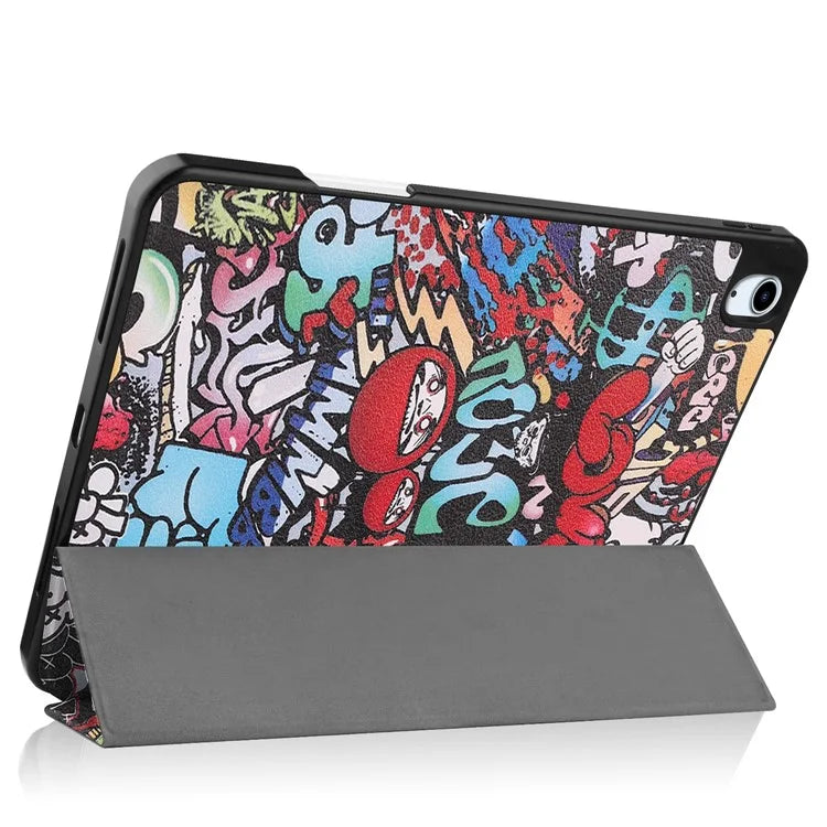 For iPad Air 11 (2024) Case Pattern Printing Protective Cover with Pen Slot and Tri-fold Stand